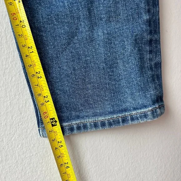 Citizens of Humanity Raw Hem Straight Jeans Womens Sz 25 Medium Wash Ankle Slit - Picture 10 of 10